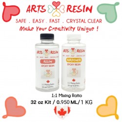Offer extra 15% ( 1.092 ml )Arts Resin Kit 32 oz / offer 15% more than the original quantity / 1.092 ml/ 1.150